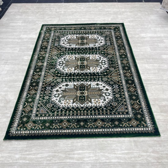 Modern Turkish diamond carpets 10940A green size 100*200