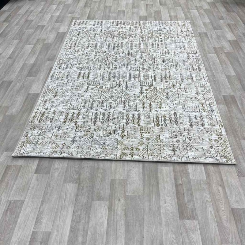 Modern Turkish diamond carpet 35005A golden beige 150*220
