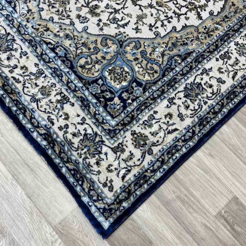 Turkish Diamond Carpet 10873A navy blue color size 150*220