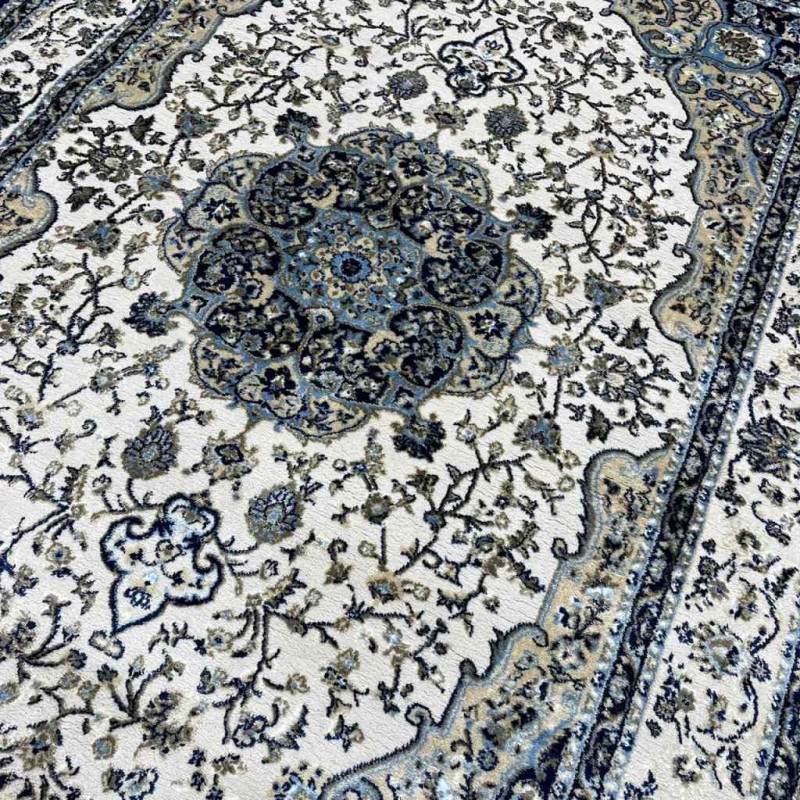 Turkish Diamond Carpet 10873A navy blue color size 150*220