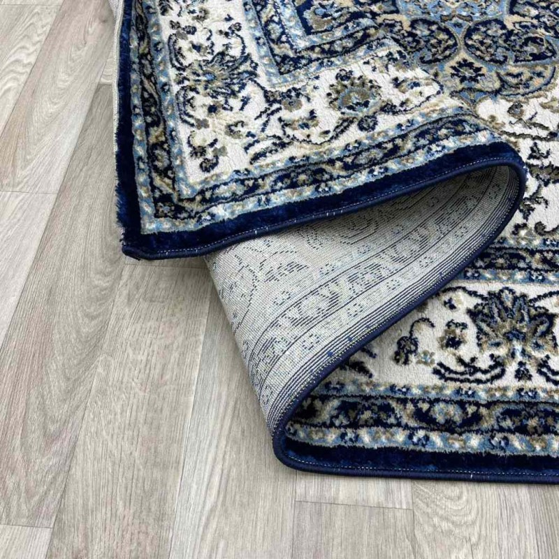 Turkish Diamond Carpet 10873A navy blue color size 150*220