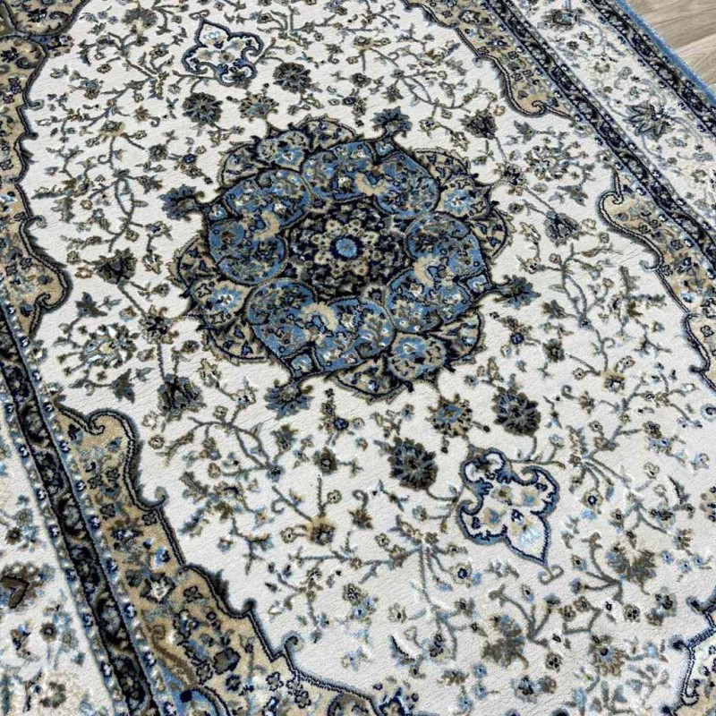 Turkish Diamond Carpet 10873A cyan color size 150*220