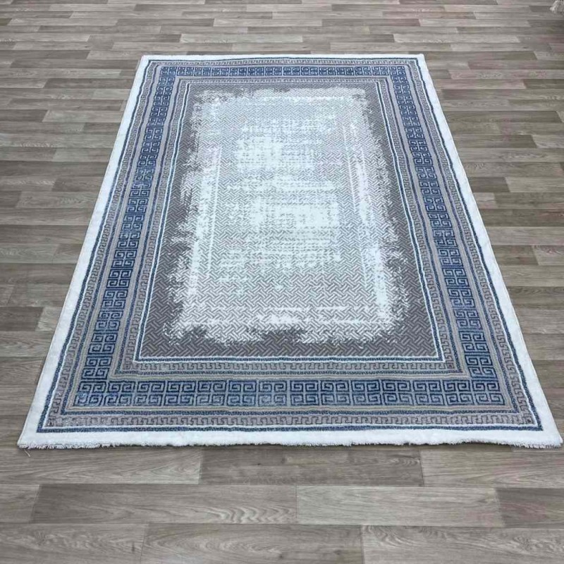 Modern Turkish diamond carpet 30081B gray blue 100*300