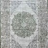 Modern Turkish beige diamond carpet 35007A green size 200*300