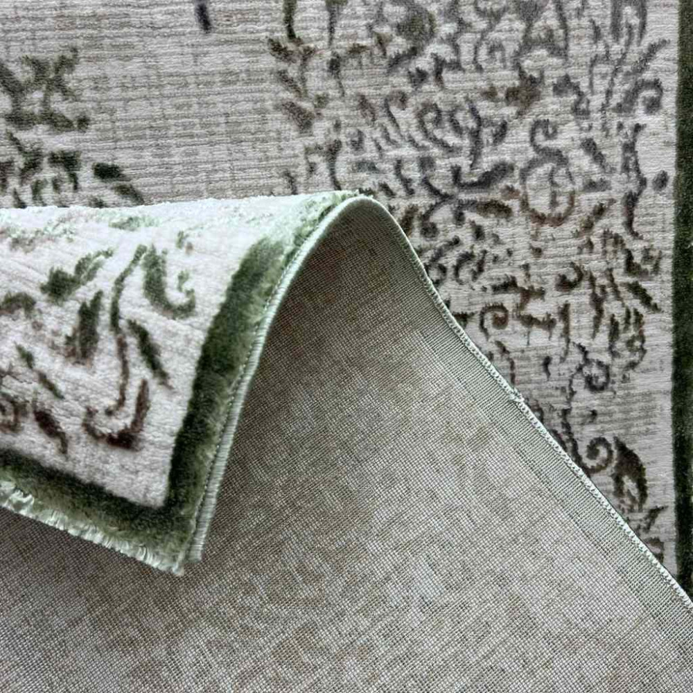 سجاد تركي حديث الماس 35007A بيج أخضر مقاس 150*220