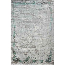 سجاد الماس تركي مودرن 35023D كريم تركواز 150*220