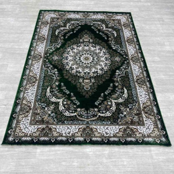 Turkish classic diamond carpet 10941A green color size 200*300