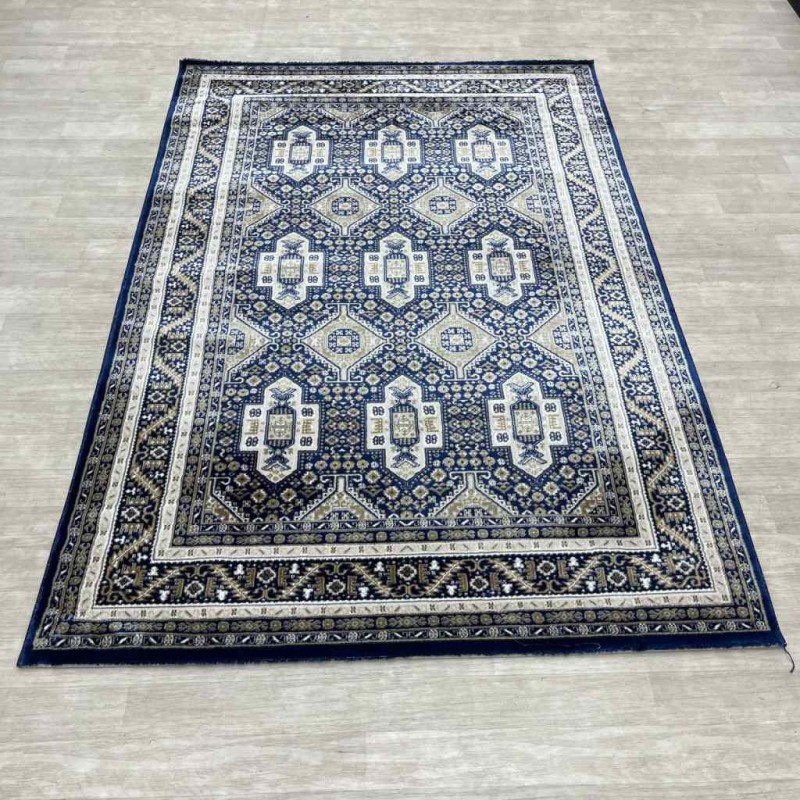 Turkish classic diamond carpet 10939A Navy color size 150*220