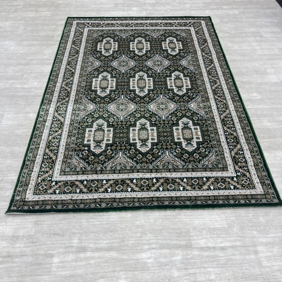 Turkish classic diamond carpet 10939A green color size 120*170