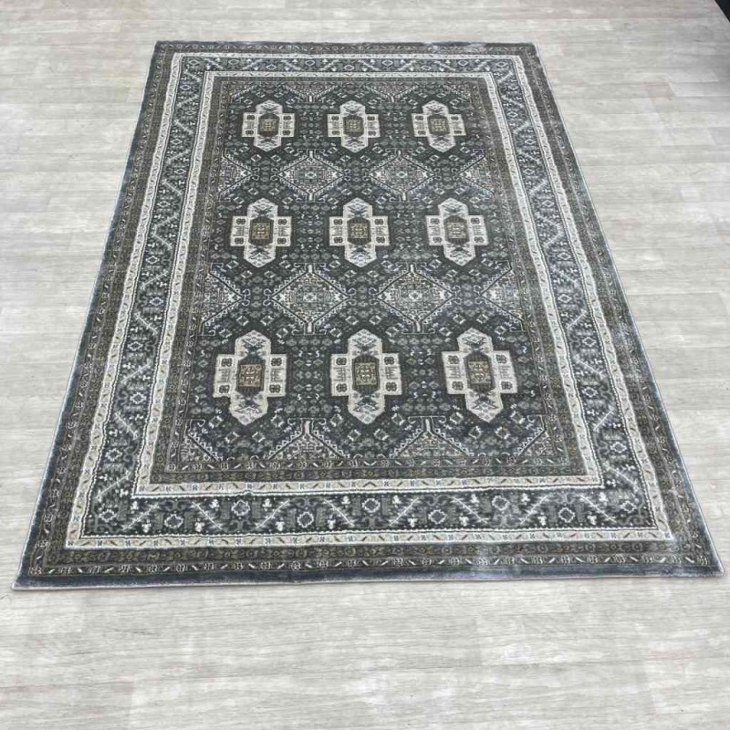 Turkish classic diamond carpet 10939A gray color size 150*220