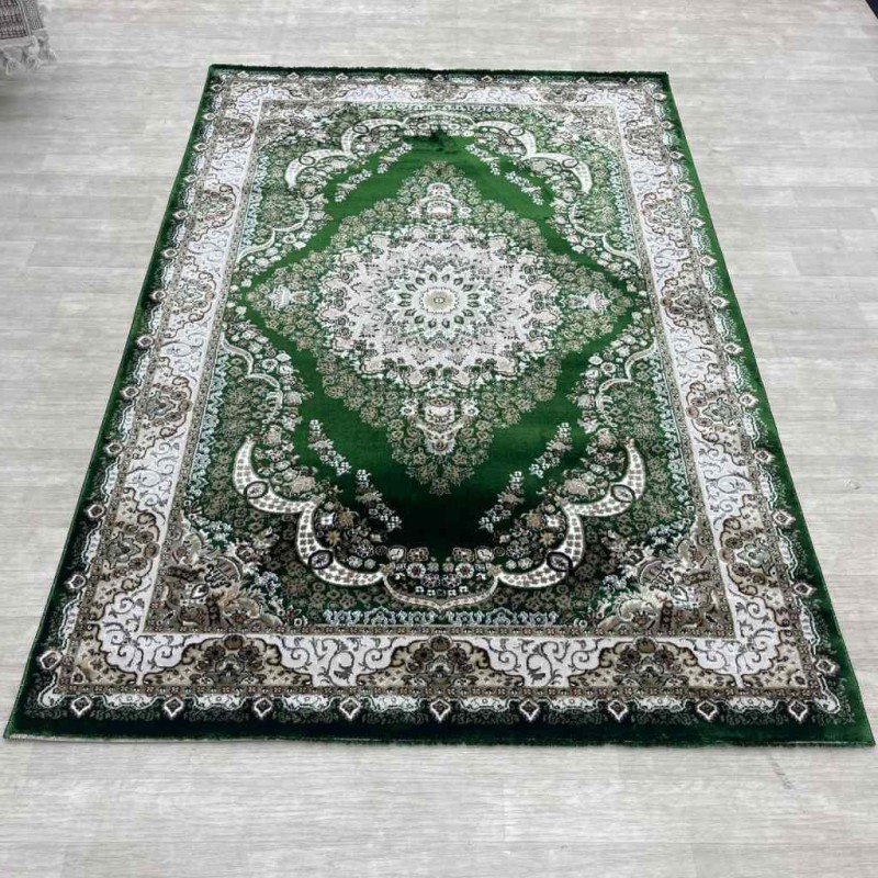 Turkish classic diamond carpet 10941A green color size 200*300
