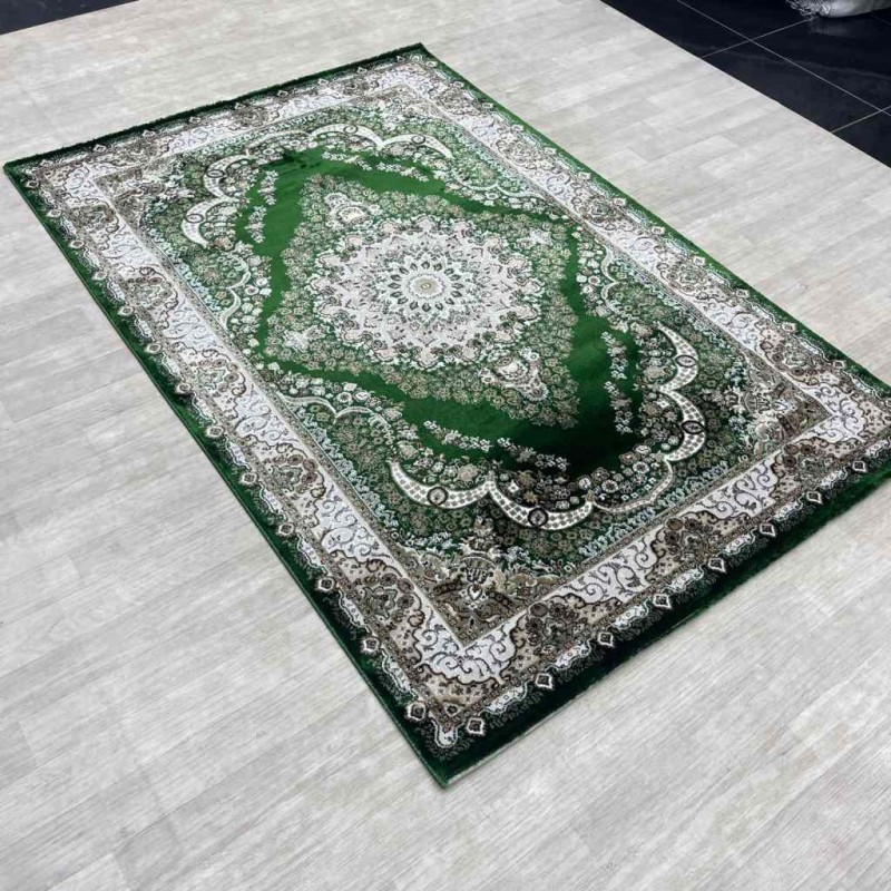 Turkish classic diamond carpet 10941A green color size 200*300