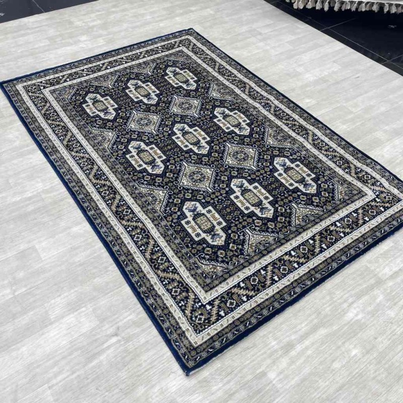 Turkish classic diamond carpet 10939A Navy color size 150*220