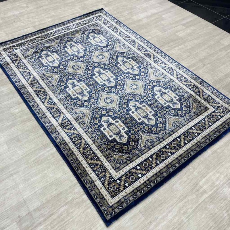 Turkish classic diamond carpet 10939A Navy color size 150*220