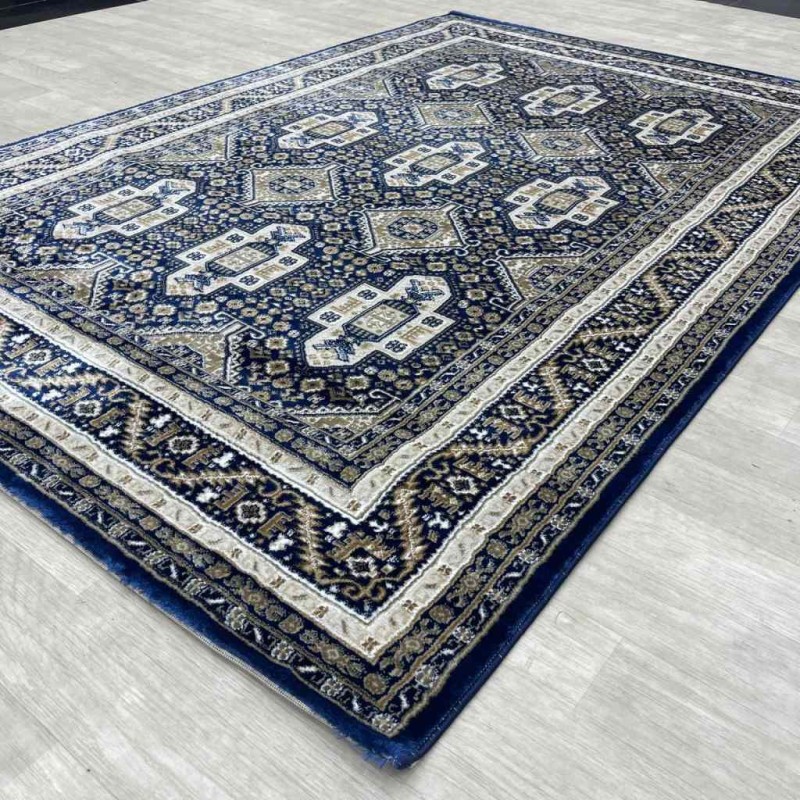 Turkish classic diamond carpet 10939A Navy color size 150*220