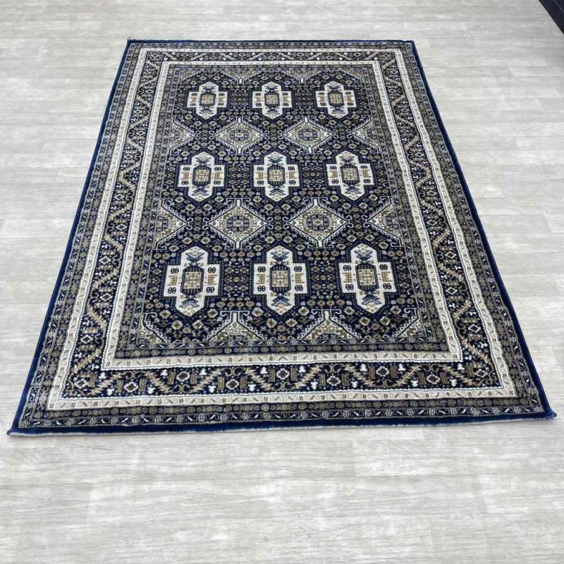Turkish classic diamond carpet 10939A Navy color size 150*220