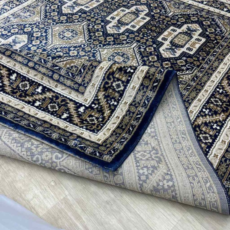 Turkish classic diamond carpet 10939A Navy color size 150*220