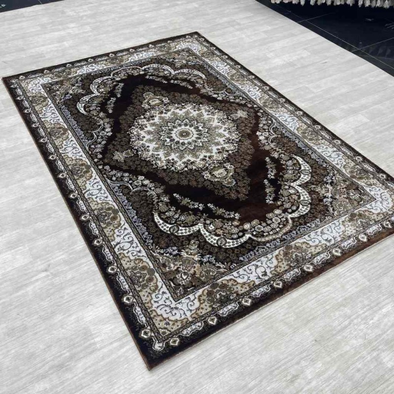 Almas Classic Turkish Carpet 10941A brown color size 150*220