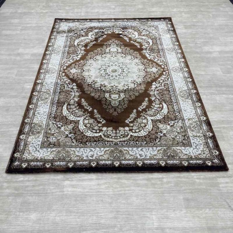 Almas Classic Turkish Carpet 10941A brown color size 150*220