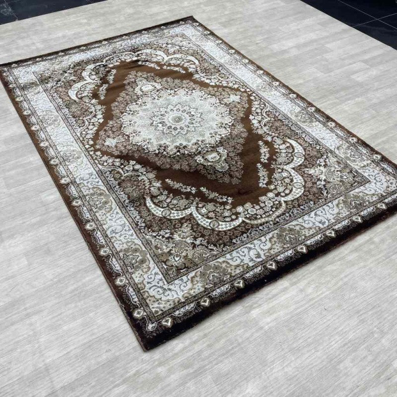 Almas Classic Turkish Carpet 10941A brown color size 150*220