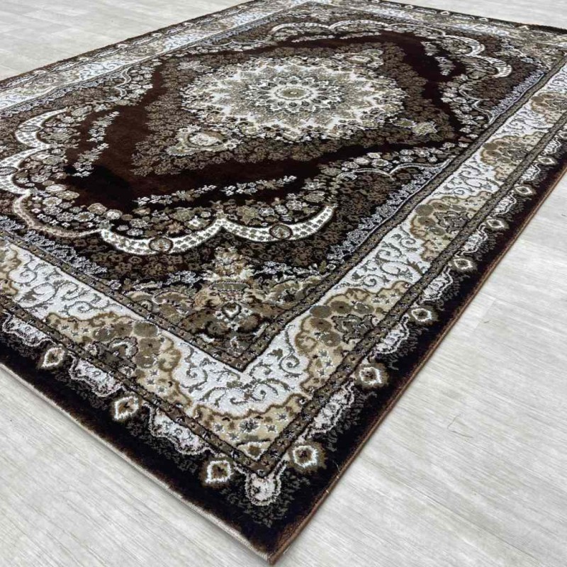 Almas Classic Turkish Carpet 10941A brown color size 150*220