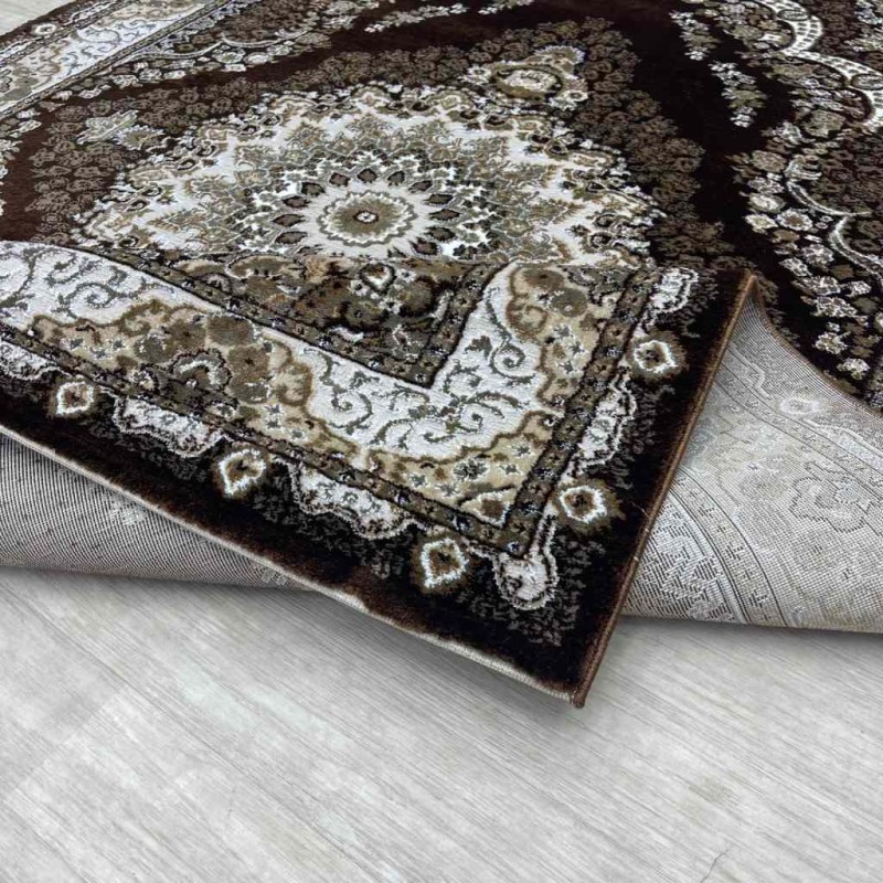 Almas Classic Turkish Carpet 10941A brown color size 150*220