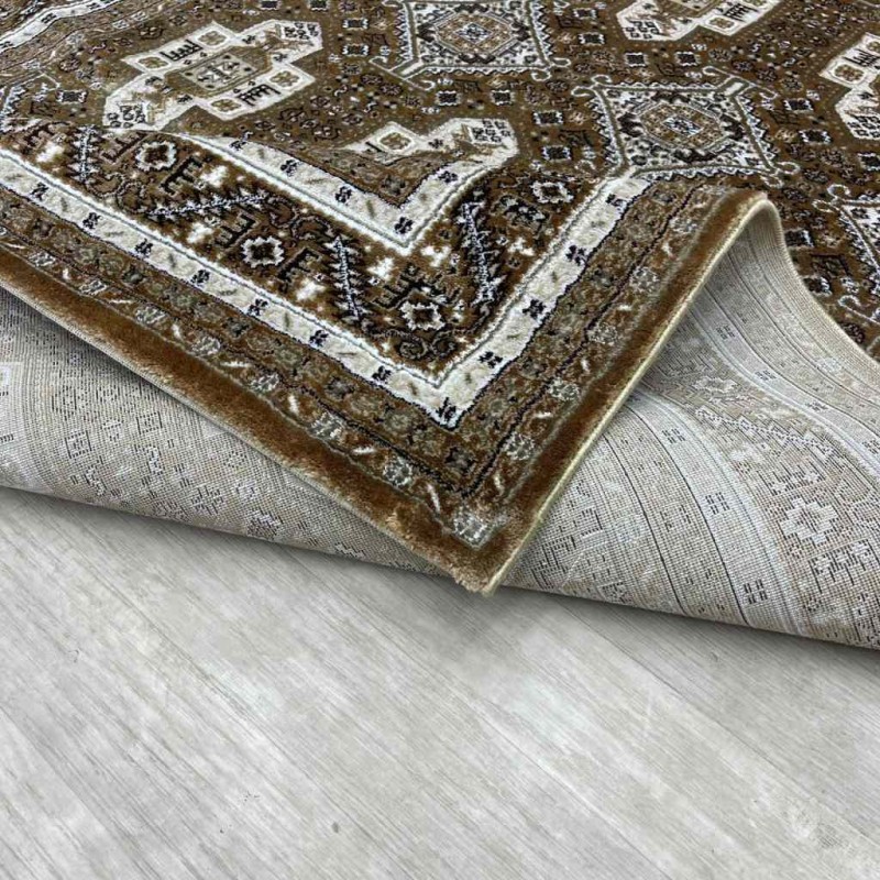 Turkish classic diamond carpet 10939A Brown color size 150*220
