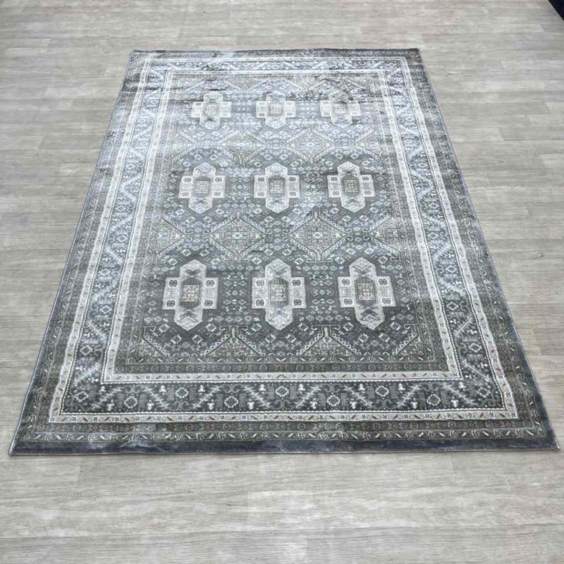 Turkish classic diamond carpet 10939A gray color size 150*220