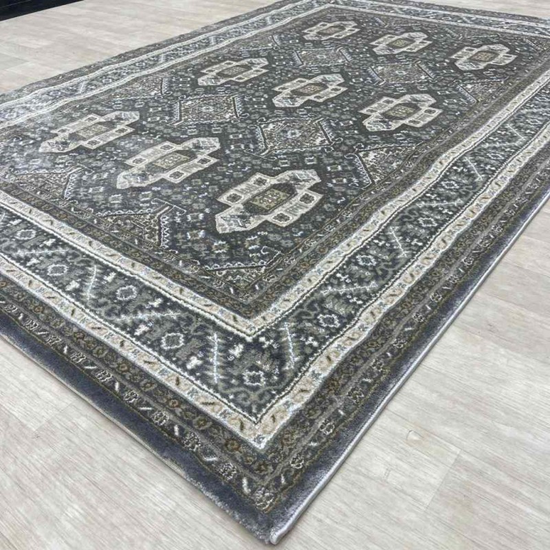 Turkish classic diamond carpet 10939A gray color size 150*220