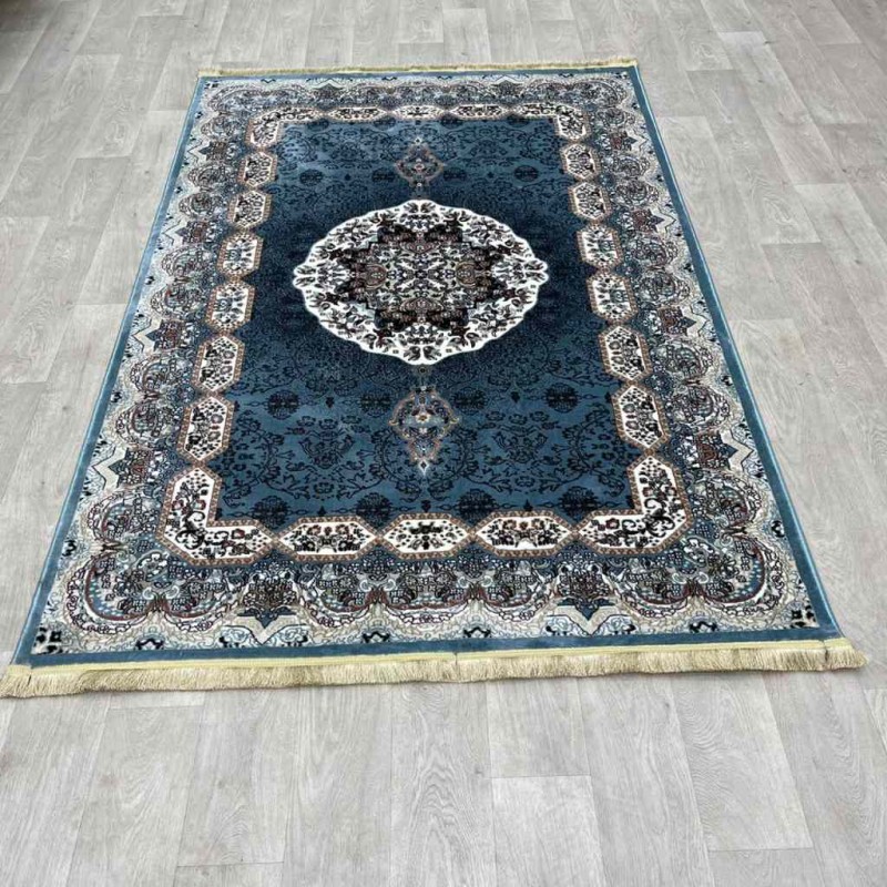 سجاد تركي كاشان 1019A سماوي مقاس 100*200