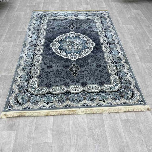 Turkish carpet Kashan 1019A gray size 250*350