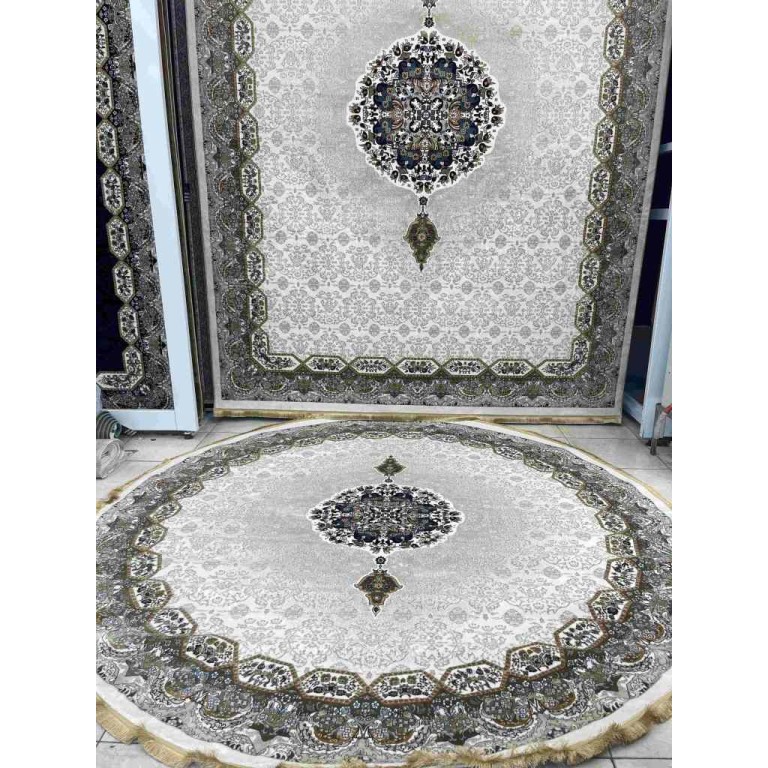 Turkish Kashan Round Carpet 1019A cream cream size 150*150