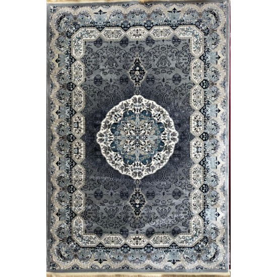 Turkish carpet Kashan 1019A 11 mm gray size 250*350