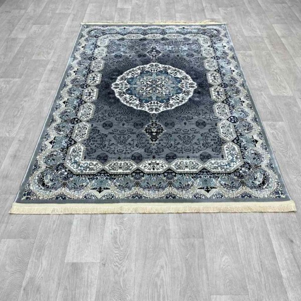 Turkish carpet Kashan 1019A gray size 250*350