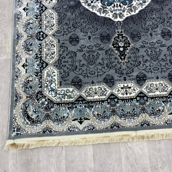 Turkish carpet Kashan 1019A 11 mm gray size 250*350