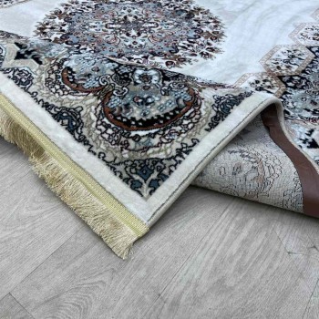 سجاد تركي كاشان دائري 1019A كريم كريم مقاس 400*400