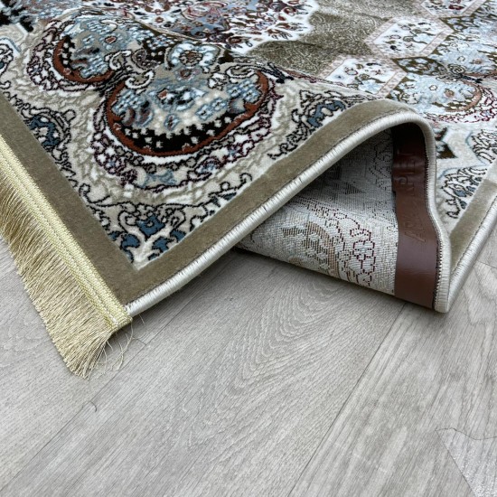 Turkish carpet Kashan 1019A 11 mm beige size 150*220