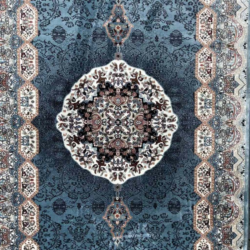 سجاد تركي كاشان 1019A سماوي مقاس 100*200