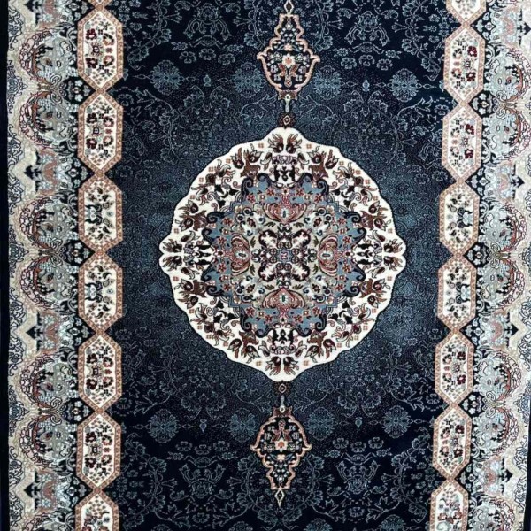 Turkish Kashan Round Carpet 1019A dark blue size 150*150