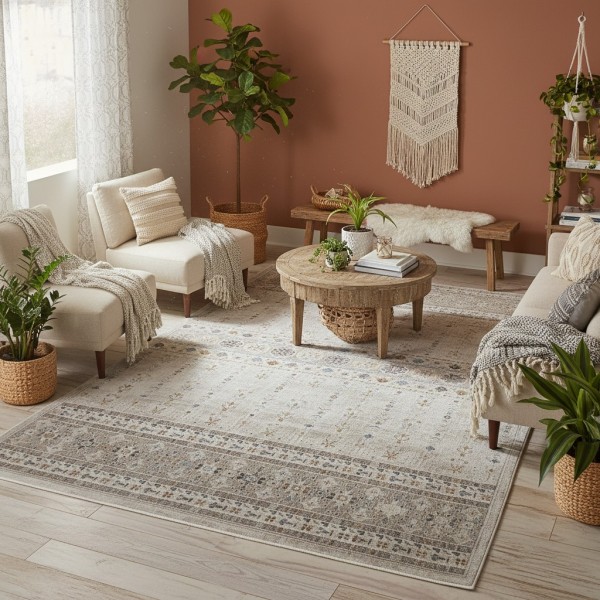 ARTLYNN Bohemian Turkish Carpet 1908B vizon CREAM Size 200*300