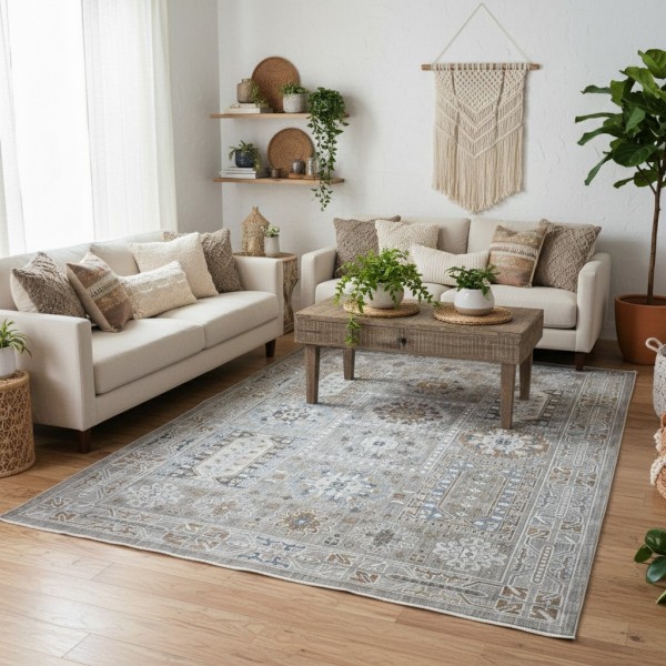 سجاد ارتلاين بوهيمي تركي A258B فيزون بني مقاس 250*350