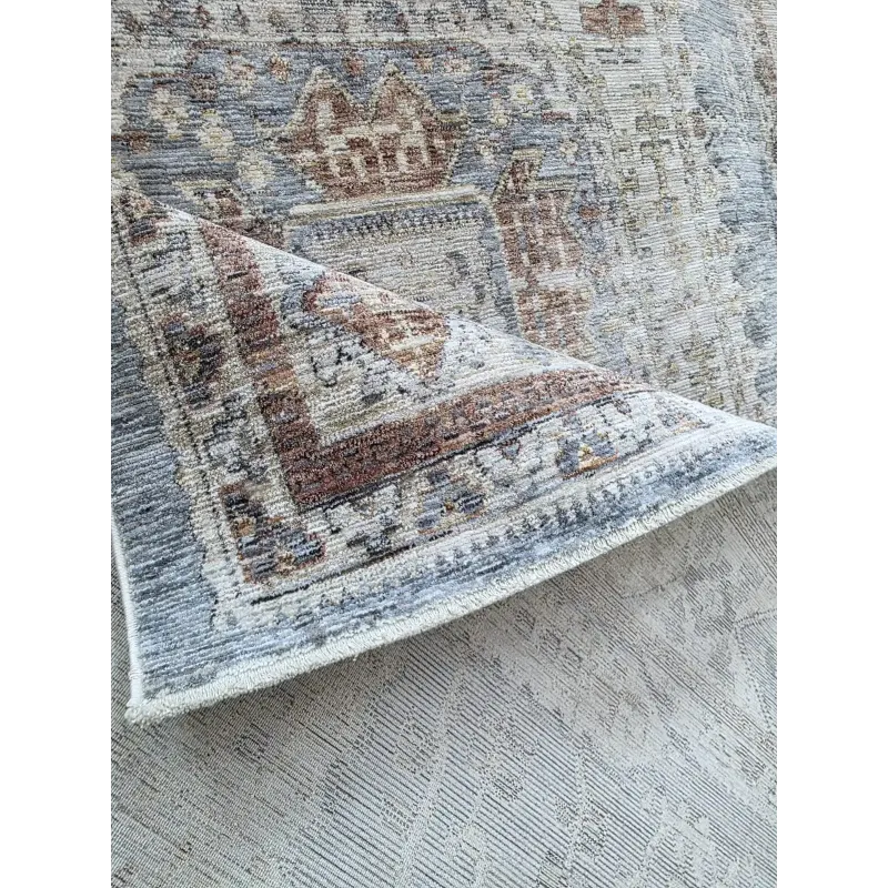 Turkish Bohemian Rug A640A ANTRASIT dark Size 50*80