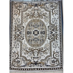 سجاد تركي شيراز A706C كلاسيك سميك ناعم كريم مقاس 400*600