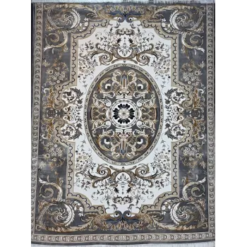 سجاد تركي شيراز A706C كلاسيك سميك ناعم رصاصي مقاس 50*80