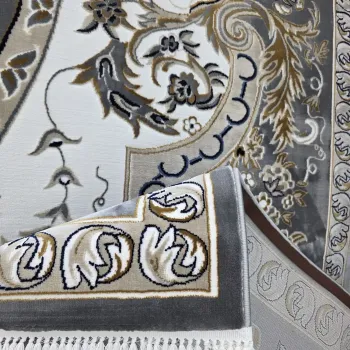 سجاد تركي شيراز A706C كلاسيك سميك ناعم رصاصي مقاس 50*80