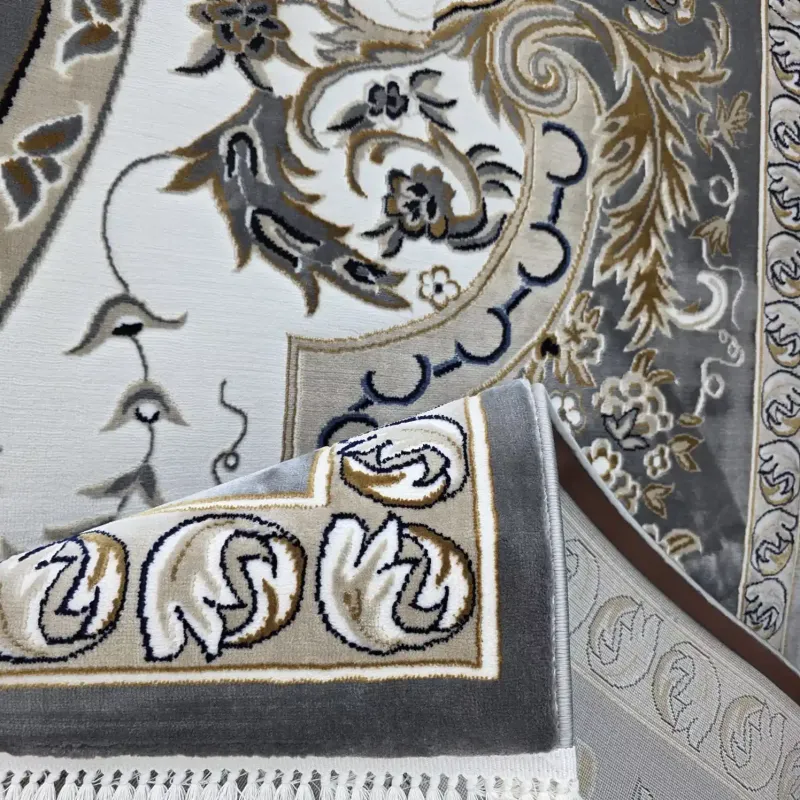 سجاد تركي شيراز A706C كلاسيك سميك ناعم رصاصي مقاس 50*80