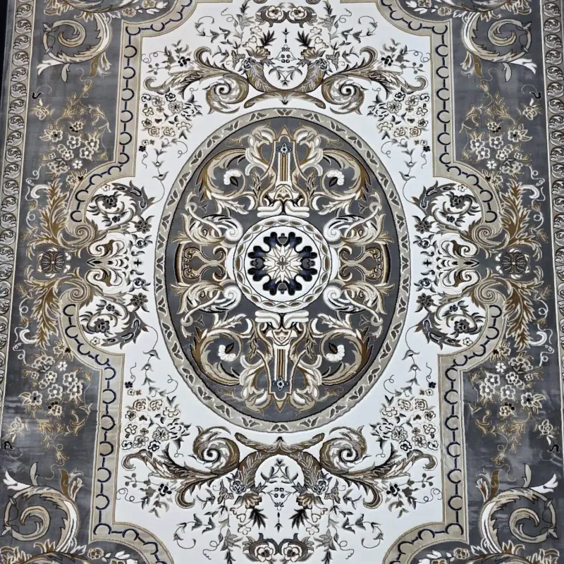 سجاد تركي شيراز A706C كلاسيك سميك ناعم رصاصي مقاس 50*80