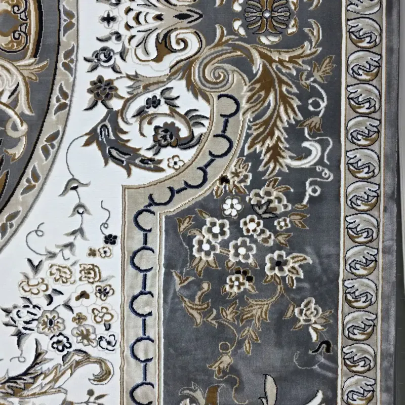 سجاد تركي شيراز A706C كلاسيك سميك ناعم رصاصي مقاس 50*80