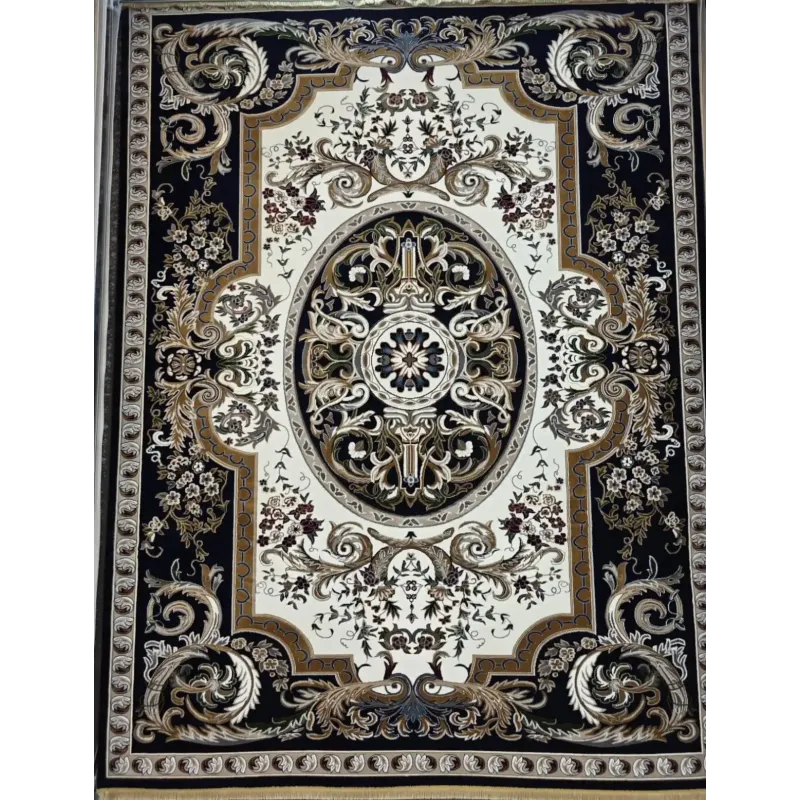 سجاد تركي شيراز A706C كلاسيك سميك ناعم كحلي مقاس 300*500