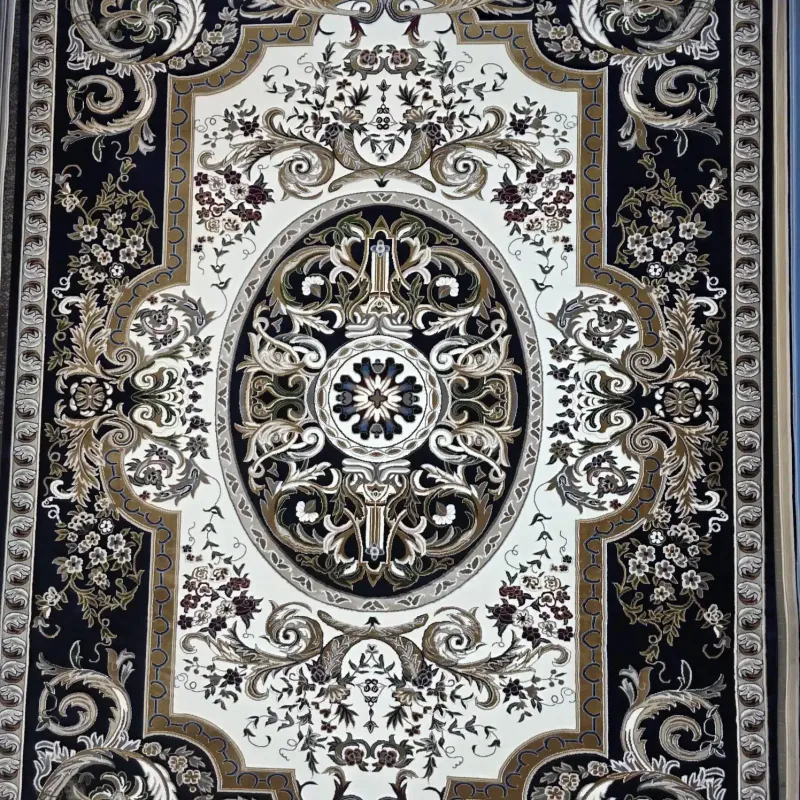 سجاد تركي شيراز A706C كلاسيك سميك ناعم كحلي مقاس 300*500